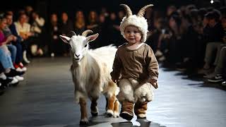 🐐 Adorable Goat Duo Takes the Runway by Storm 😍💖 [upl. by Jabon]