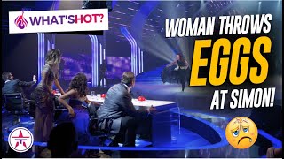 Who Is The Woman Throwing EGGS At Simon Cowell and Why Did She Do It The Full Story [upl. by Jobyna382]