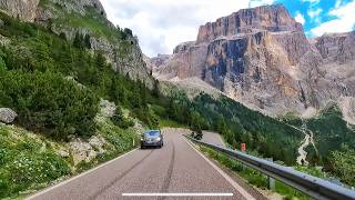 PASSO SELLA scenic drive  Ortisei to Canazei  Val Gardena to Val di Fassa  Dolomites Italy [upl. by Oeht]