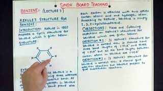 XII Organic Chemistry quotKekules Structure of Benzenequot Lecture 3 [upl. by Valora254]