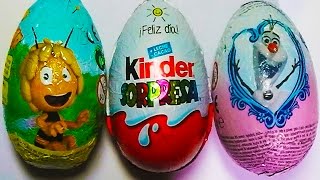 Video de 3 huevos sorpresa en español de la abeja Maya Frozen y kinder sorpresa de chocolate [upl. by Zacharias104]