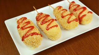 Cheese Corn Dog recipe Famous Korean cheese corn dog recipe Street food [upl. by Leibman]