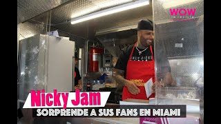 Nicky Jam sorprende a sus fans en Miami  Atrévete  Hamburguesas [upl. by Sharla]