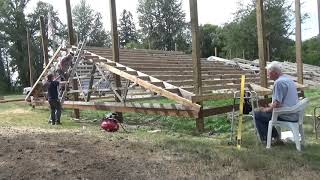 Pole Barn prepping to raise the roof CTR215 [upl. by Aztilay]