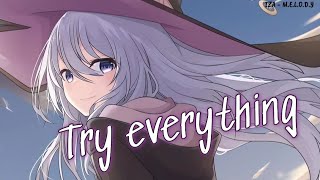 Nightcore Try Everything  Lyrics Shakira [upl. by Enyrhtac]