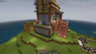 Minecraft survival episode 9 Villagers enchantments and island city planning [upl. by Peppi905]