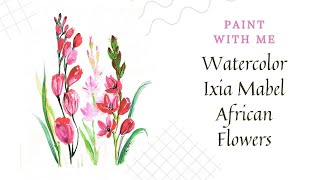 Simple Ixia Mabel African flower painting How to paint ixia Mabel flowers  Easy flower painting [upl. by Graeme]