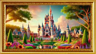 Disney Golden Framed Digital Painting Ambience  Mickey On Main Street [upl. by Llirpa]