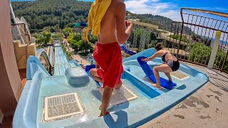 Pro Racer Water Slide at Aquafantasy Water Park in Kusadasi Aydin Turkiye ğŸ’¦ [upl. by Bomke466]