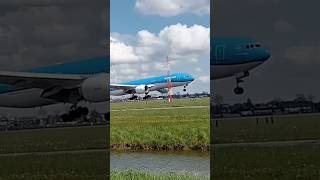 KLM Asia 777300ER landing Schipholpowerade IONmiles aviation fylシ airplane 777300er klm [upl. by Presber]