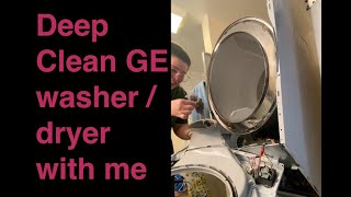 Deep Clean  GE Stacked WasherDryer Combo  PART 1  Lint Mesh [upl. by Burnight]