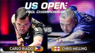 Carlo Biado vs Chris Melling  US OPEN POOL CHAMPIONSHIP 2024 [upl. by Enidualc]