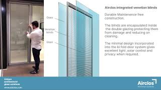 Airclos Bifold doors  Integrated venetian blinds [upl. by Demaria]