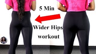 5 MINUTES WIDER HIPS WORKOUTNO EQUIPMENT REQUIRED Hip Dips Fix  ABIGAIL EKWEGHI [upl. by Saul841]