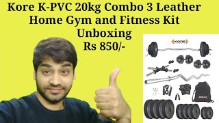 Kore KPVC 20kg Combo 3 Leather Home Gym and Fitness Kit Review amp Unboxing RUN09 [upl. by Edla]