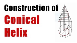 Construct A Conical Helix Curve  Engineering Curves  Engineering Drawing [upl. by Cohdwell]