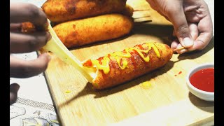 Mozzarella Cheese Potato Corn Dog Recipe  Korean Street Food  Kids recipe Easy [upl. by Pournaras362]