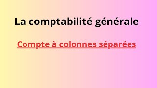 Compte à colonnes séparéesComptabilité généraleconcepts de base [upl. by Fagaly]