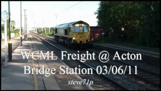 WCML Freight  Acton Bridge Station 030611 [upl. by Booma]