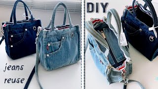 FANTASTIC IDEA Bag Making from Cloth Denim Bag Design DIY [upl. by Scrope]