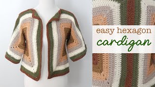 Easy Crochet Hexagon Cardigan [upl. by Idnahs]