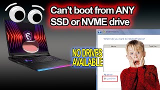 MSI GE66 Raider Cannot boot into NVME or SSD [upl. by Cheatham]