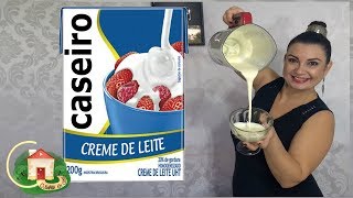 CREME DE LEITE CASEIRO 100 NATURAL  SEM AMIDO  Culinária em Casa [upl. by Aititil]