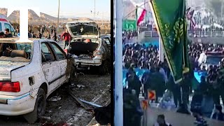 Iran explosion bomb blasts near Qassem Soleimani’s grave [upl. by Ytisahcal]