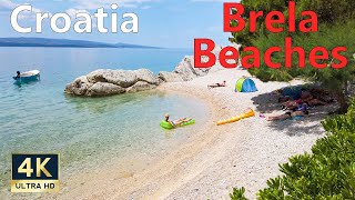 Brela Beaches Makarska Riviera Croatia 🇭🇷 4K Walking Tour [upl. by Htims49]