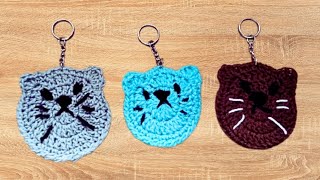 Easy and quick Crochet Cat keychain crochet for beginners easy crochet tutorial [upl. by Hasila]