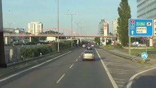 Bratislava Airport from New Bridge by Coach [upl. by Crispa]