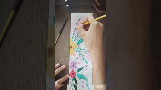 Easy bookmark ideas watercolor painting shorts diy artandcraft art viralvideo bookmarking [upl. by Adnamahs]