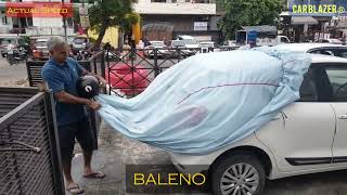 CAR BLAZER ® SemiAutomatic Portable car cover Demonstration Video on how to use [upl. by Bonnes]