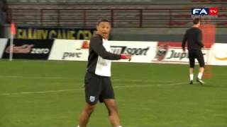 Alex OxladeChamberlain Training Goals  Belgium U21 vs England U21 141111 [upl. by Gallenz]