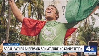 LA man cheers on surfer son as he represents Team Mexico [upl. by Carlee724]