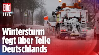 🔴 Deutschland im SchneeChaos Züge lahmgelegt Autobahnen dicht hunderte Unfälle  BILD LIVE [upl. by Allred]