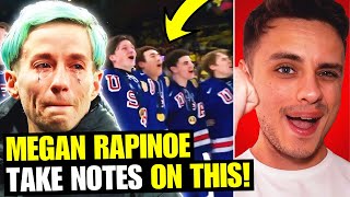 Megan Rapinoe HUMILIATED USA Hockey Players SCREAM National Anthem After Winning Gold Medals [upl. by Lrigybab]