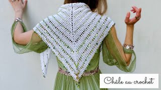 Châle au crochet FACILE  Modèle Dryades  Patron GRATUIT  Avec perles ☀️💐 COLLECTION URBAN MYTHIC [upl. by Latsyrk]