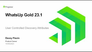 WhatsUp Gold 231 Release User Controlled Discovery Attributes [upl. by Melan]