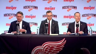 Christopher Ilitch Steve Yzerman Ken Holland at press conference [upl. by Okubo857]