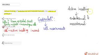 Active inrolling of endodermal and mesodermal cells into interior of embryo is [upl. by Geminian490]