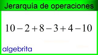 Jerarquía de operaciones con sumas y restas 449 [upl. by Grath]