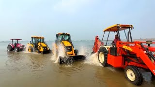 tractors washing Mahindra Arjun Novo 605 Swaraj 963 JCB 4x4 JCB 3dx [upl. by Llerraj]