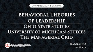 Leadership3 Behavioral Theory  Ohio State amp University of Michigan Studies  The Managerial Grid [upl. by Ellehsram]