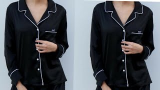 How to sew a pajamas shirt with notched collar [upl. by Yhotmit]