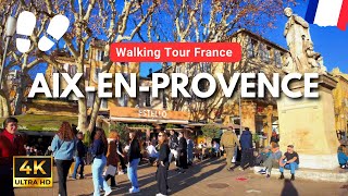 4K AixenProvence🪻🇫🇷🚶‍♀️Walking Tour dans cette Ville bourgeoise du sud de la France 😎 [upl. by Itnavart]