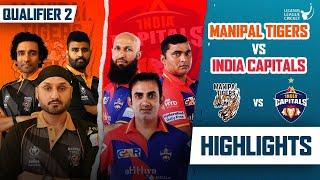 Qualifier 2  Manipal Tigers VS India Capitals  Highlights Match  Legends League Cricket 2023 [upl. by Nosnevets]