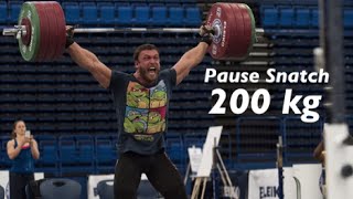 Dmitry Klokov  Pause Snatch  200 kg 440 lbs my PR [upl. by Ssalguod428]