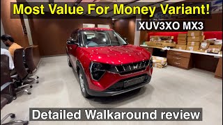 Mahindra XUV3XO MX3 2024🔥  Detailed Walkaround Review With Price  Segment King xuv3xo [upl. by Akeimahs]