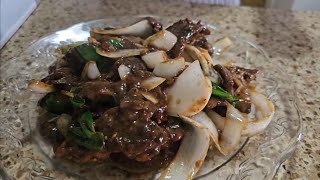 como hacer Mongolian beef en casa bien rico comida china [upl. by Nurat]